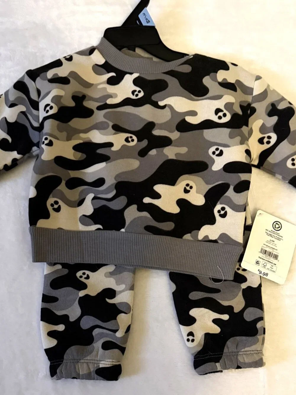Disney Halloween Nightmare Before Christmas B/W/G 6-9 M Ghost Outfit 3-6 M NWT